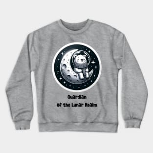 Cute Polar Bear On Moon Crewneck Sweatshirt